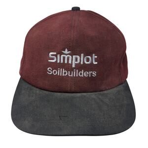 Simplot Soilbuilders Snapback Hat Red One Size Adjustable Embroidered 6 Panel
